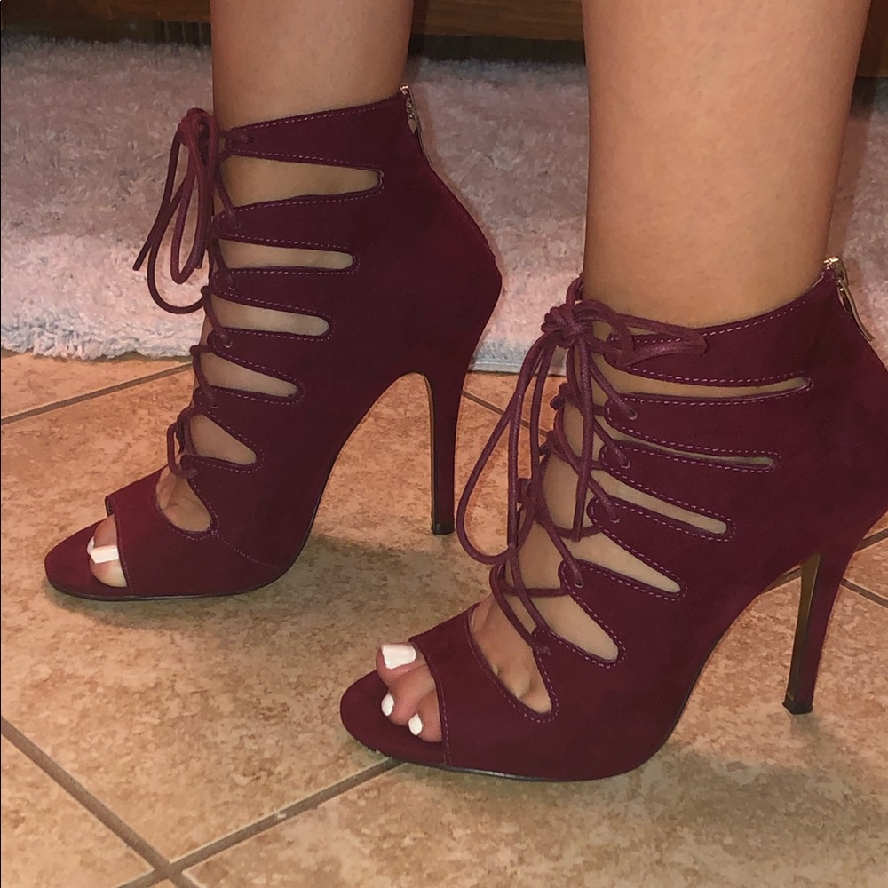 Chinese Laundry open toe lace up heel size 7 - Picture 4 of 5